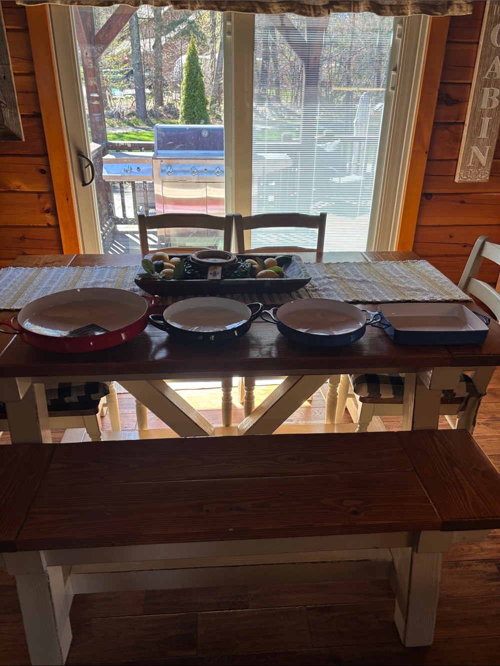 Dansk Red and White Enamel Braiser
